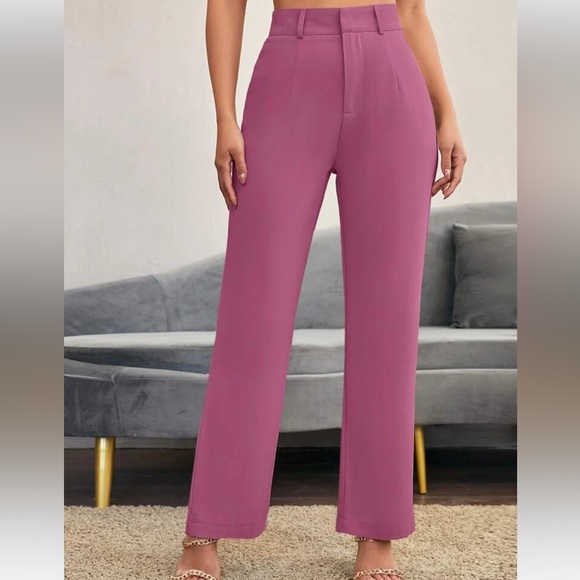 Pants - Pink high rise tailored pants
